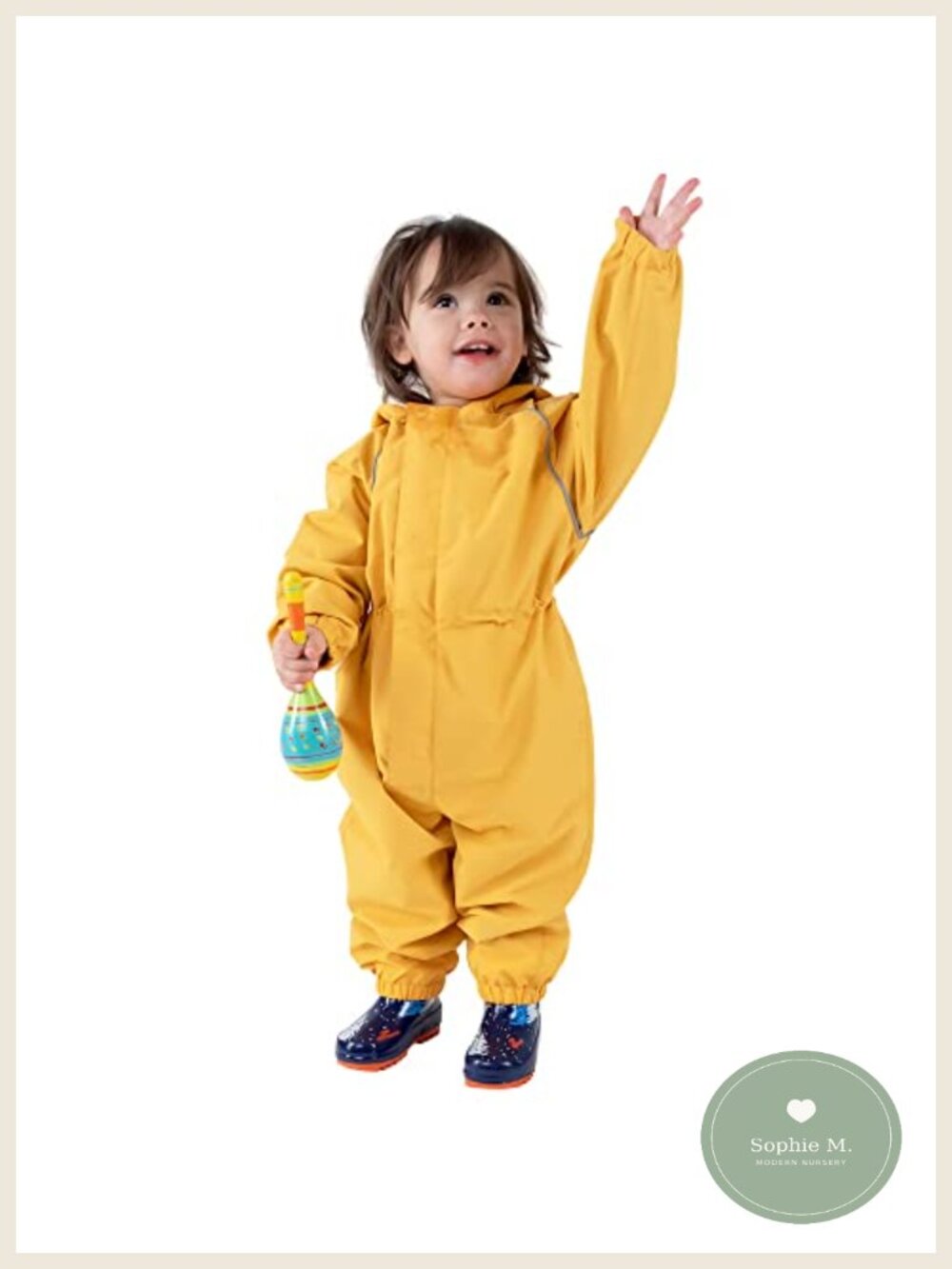 Waterproof Toddler Rain Suit One-Piece Coverall with Reflective Stripes